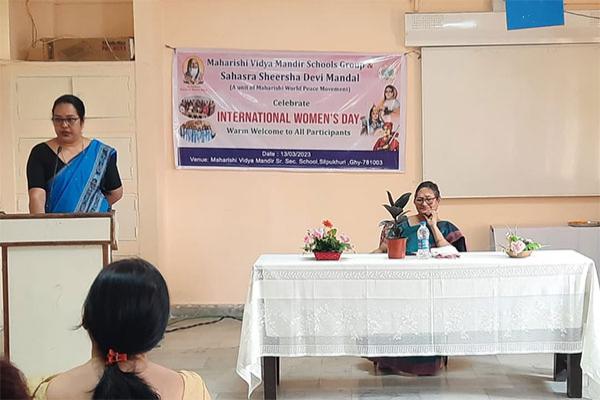 International Women's Day was celebrated in MVM Silpukhuri on 13th March 2023, under the aegis of Sahasra Sheersha Devi Mandal. To honour women hood, mothers of the students and lady teachers were invited.
