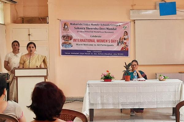 International Women's Day was celebrated in MVM Silpukhuri on 13th March 2023, under the aegis of Sahasra Sheersha Devi Mandal. To honour women hood, mothers of the students and lady teachers were invited.
